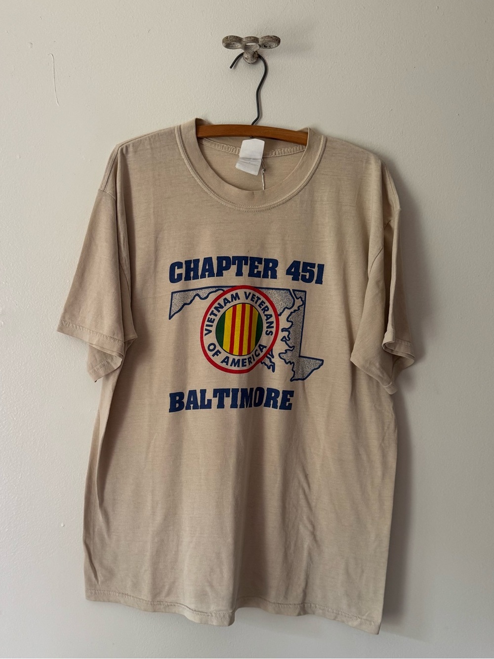Vintage Khaki 1990s Vietnam Veterans of America Chapter 451 Baltimore T-shirt